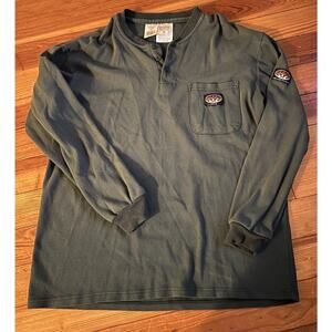 Rasco Flame Resistant Hunter Green Long Sleeve Henley T-Shirt XL